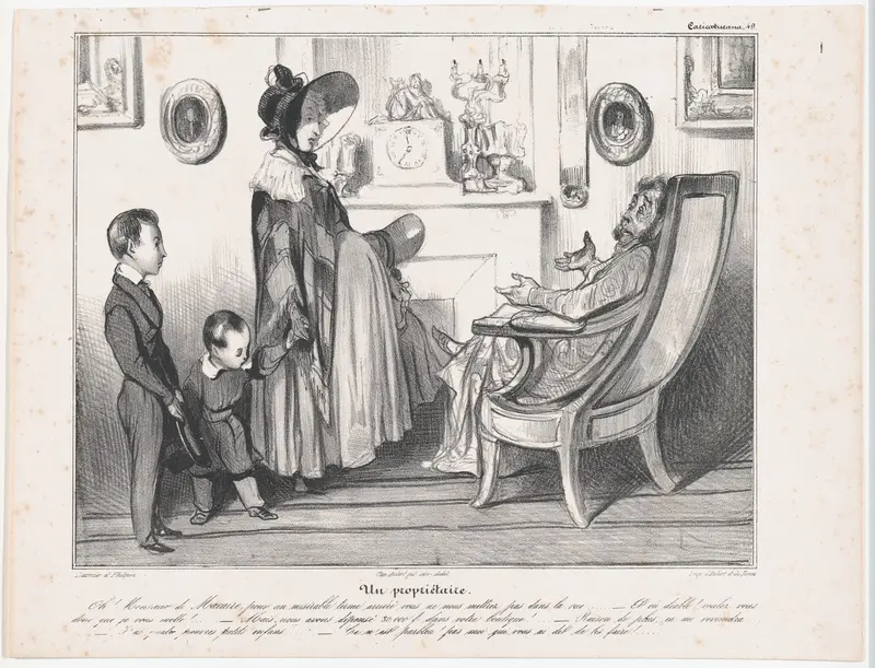 Plate 49: A Landlord, from 'Caricaturana,' published in Les Robert Macaires Wall Art by Honoré Daumier - High-Resolution Digital Print