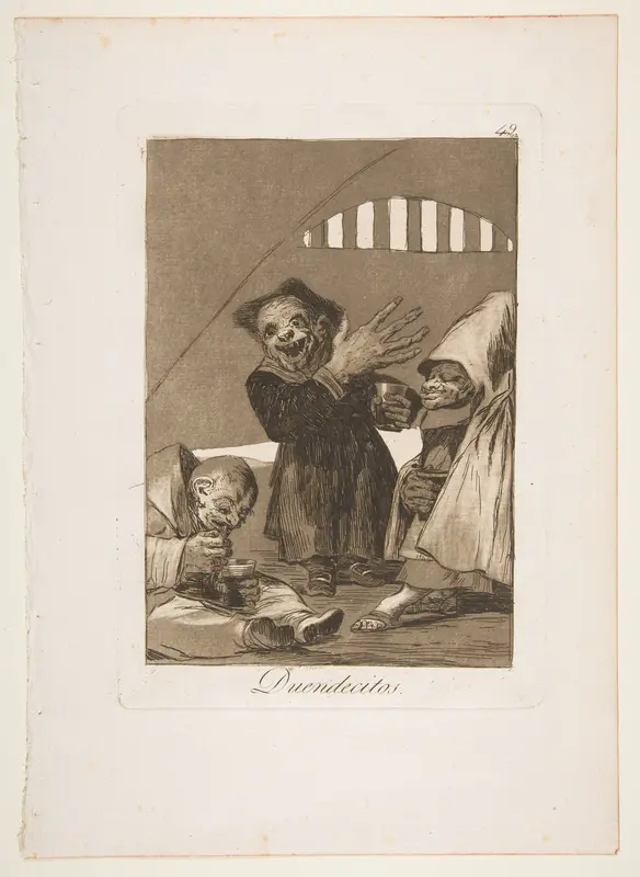 Plate 49  from "Los Caprichos": Hobgoblins (Duendecitos) Wall Art by Goya (Francisco de Goya y Lucientes) - High-Resolution Digital Print