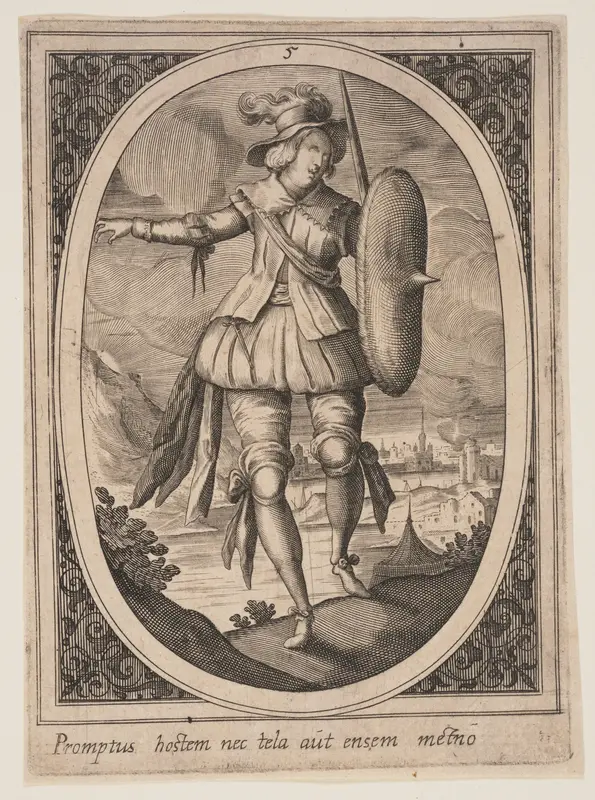 Plate 5 from Military Figures Wall Art by Heinrich Ulrich - High-Resolution Digital Print