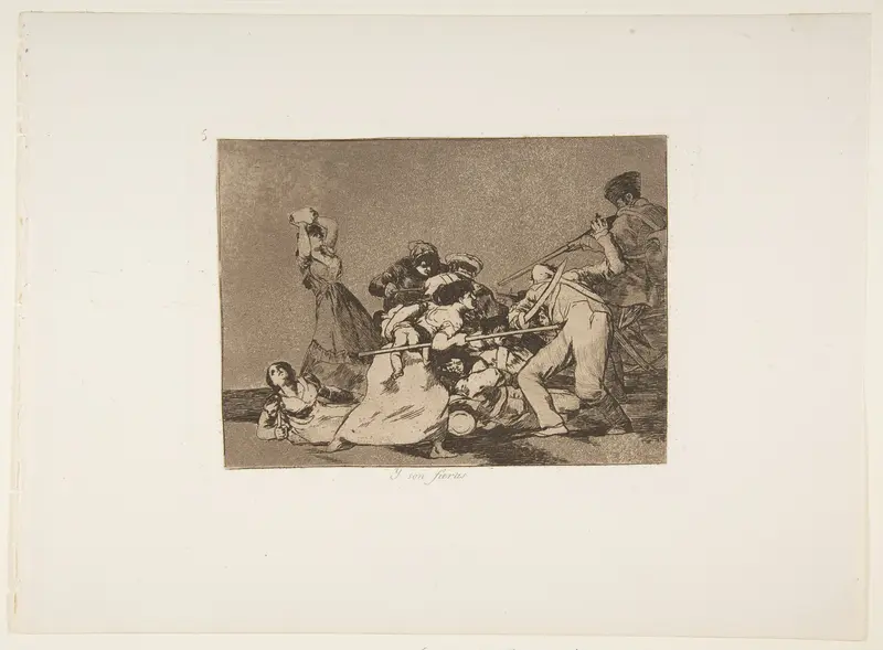 Plate 5 from "The Disasters of War" (Los Desastres de la Guerra): 'And they are like wild beasts' (Y son fieras)