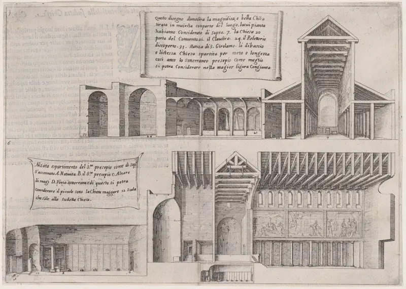 Plate 5, from "Trattato delle Piante & Immagini de Sacri Edifizi di Terra Santa" (Treatise of the Plans & Images of the Sacred Buildings of the Holy Land) Wall Art by Jacques Callot - High-Resolution Digital Print