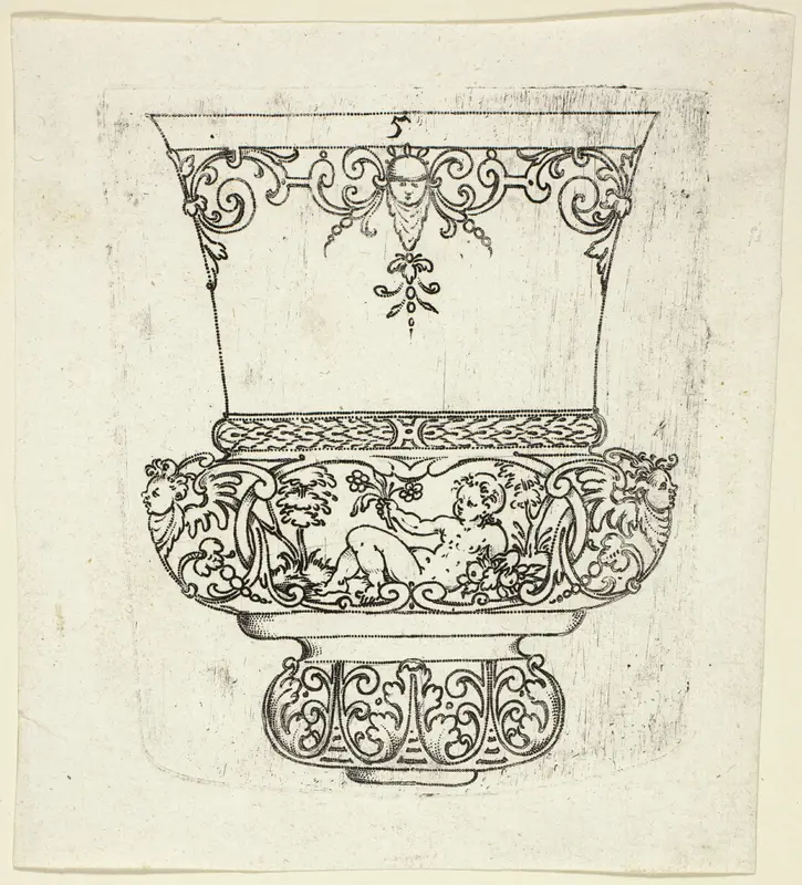 Plate 5, from twenty ornamental designs for goblets and beakers Wall Art by Master A.P. - High-Resolution Digital Print