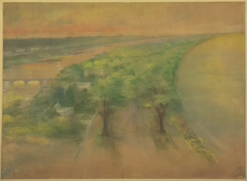 Plate 50 A from Plan of Chicago 1909: Chicago. View of the Proposed Park on the South Shore Looking Northwest Towards the City. Wall Art by Daniel Hudson Burnham - High-Resolution Digital Print