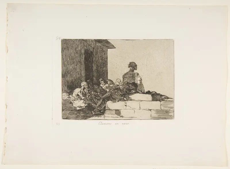Plate 54 from "The Disasters of War" (Los Desastres de la Guerra): Appeals are in vain (Clamores en vano) Wall Art by Goya (Francisco de Goya y Lucientes) - High-Resolution Digital Print