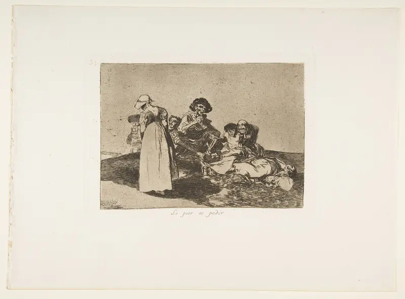 Plate 55 from "The Disasters of War" (Los Desastres de la Guerra): 'The worst is to beg' (Lo peor es pedir) Wall Art by Goya (Francisco de Goya y Lucientes) - High-Resolution Digital Print