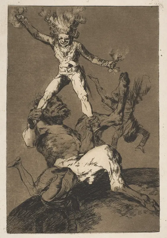 Plate 56 from "Los Caprichos": To rise and to fall (Subir y bajar)