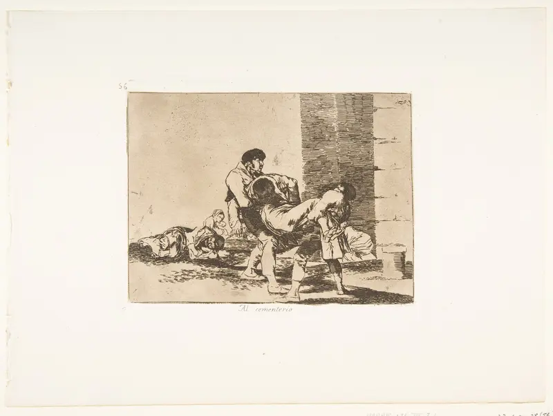 Plate 56 from "The Disasters of War" (Los Desastres de la Guerra): 'To the cemetery' (Al cementerio) Wall Art by Goya (Francisco de Goya y Lucientes) - High-Resolution Digital Print