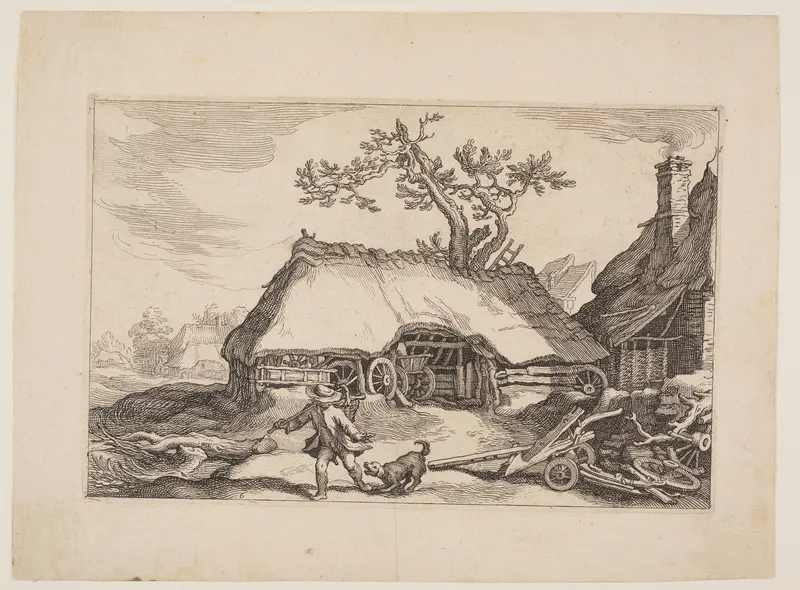 Plate 6, from Landscapes with Farmhouses Wall Art by Boetius Adams Bolswert - High-Resolution Digital Print