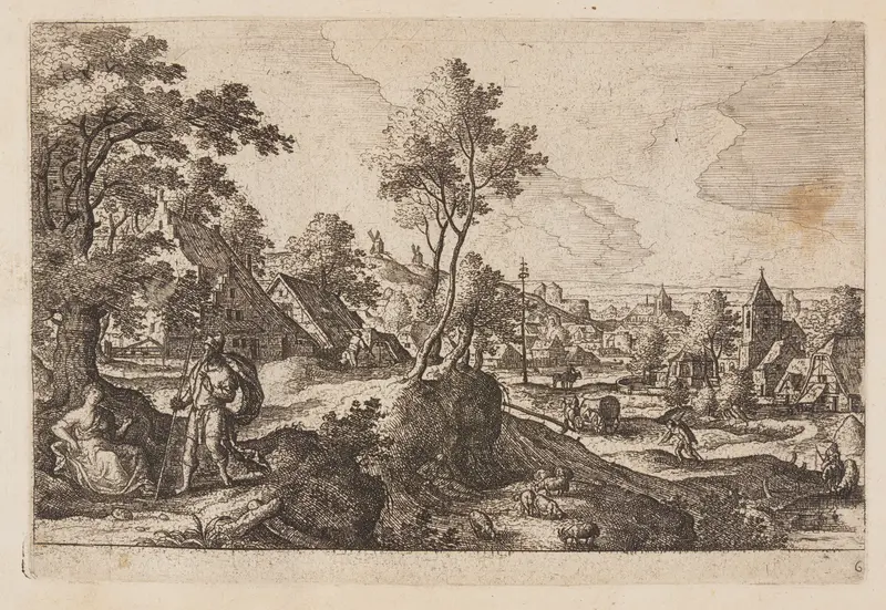 Plate 6, from Landscapes with Scenes from the Old and New Testament and Ovid’s Metamorphoses