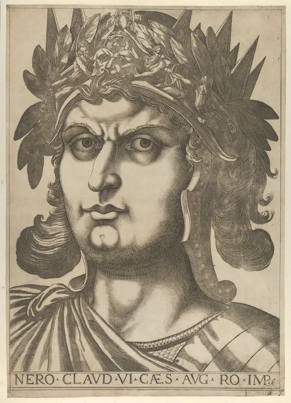 Plate 6: Nero with his head turned slightly to the right, from "The Twelve Caesars" Wall Art by Anonymous - High-Resolution Digital Print