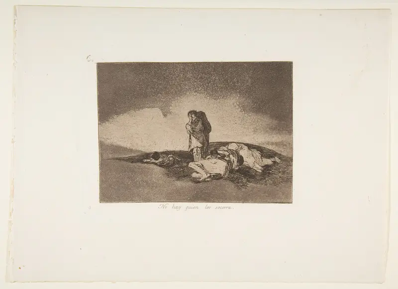 Plate 60 from "The Disasters of War" (Los Desastres de la Guerra): 'There is no one to help them' (No hay quien los socorra)
