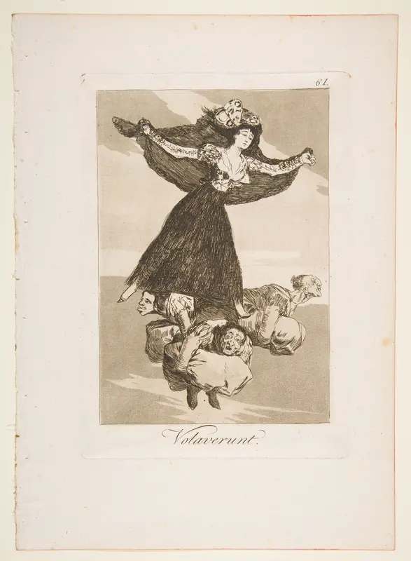 Plate 61 from "Los Caprichos": They have flown (Volaverunt) Wall Art by Goya (Francisco de Goya y Lucientes) - High-Resolution Digital Print