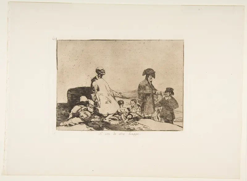 Plate 61 from "The Disasters of War" (Los Desastres de la Guerra): 'Perhaps they are of another breed' (Si son de otro linage) Wall Art by Goya (Francisco de Goya y Lucientes) - High-Resolution Digital Print