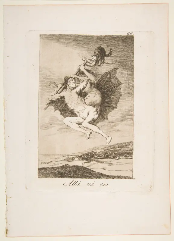 Plate 66 from "Los Caprichos": There it goes (Allá vá eso)