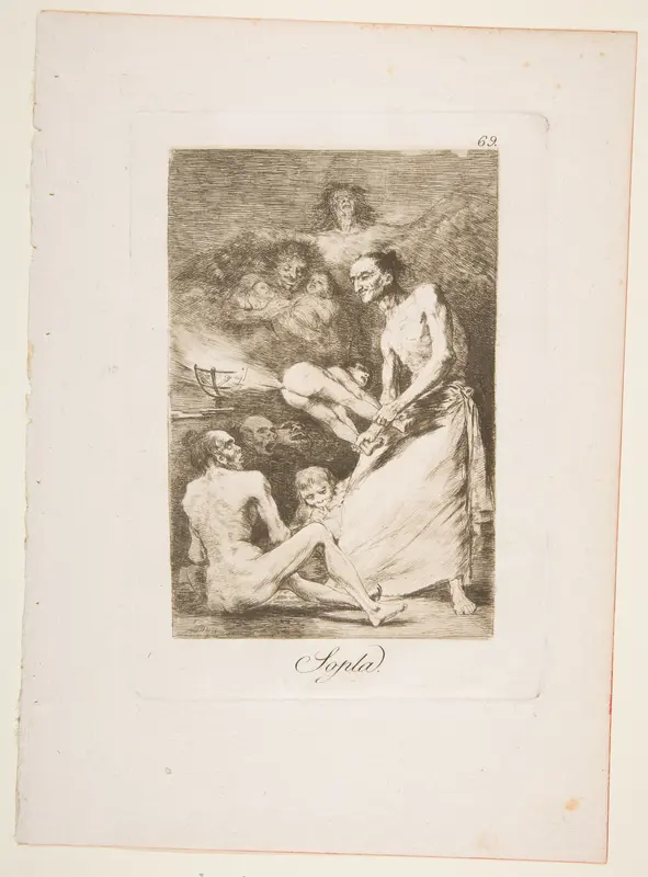 Plate 69 from "Los Caprichos": Blow (Sopla) Wall Art by Goya (Francisco de Goya y Lucientes) - High-Resolution Digital Print