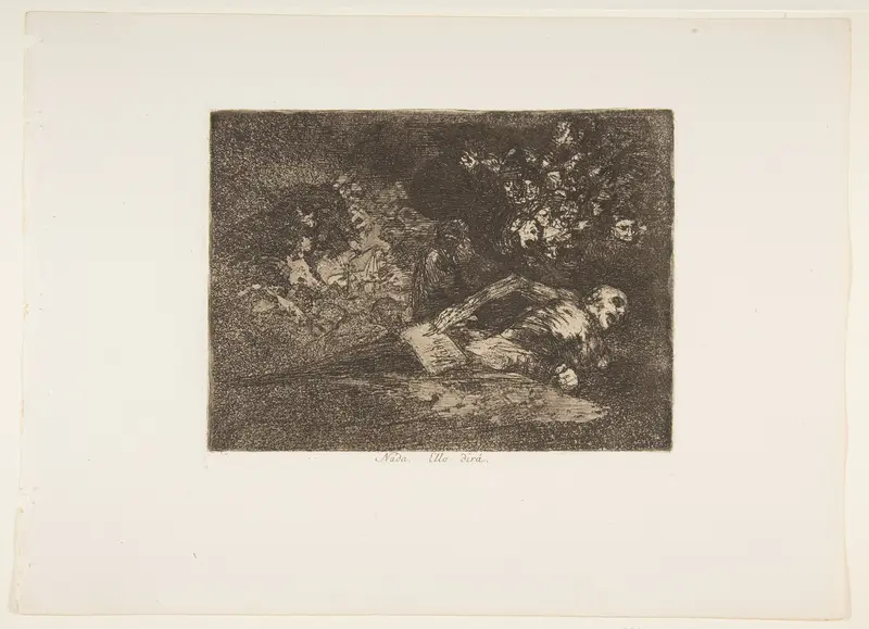 Plate 69  from "The Disasters of War" (Los Desastres de la Guerra): Nothing. The event will tell (Nada. Ello dirá) Wall Art by Goya (Francisco de Goya y Lucientes) - High-Resolution Digital Print