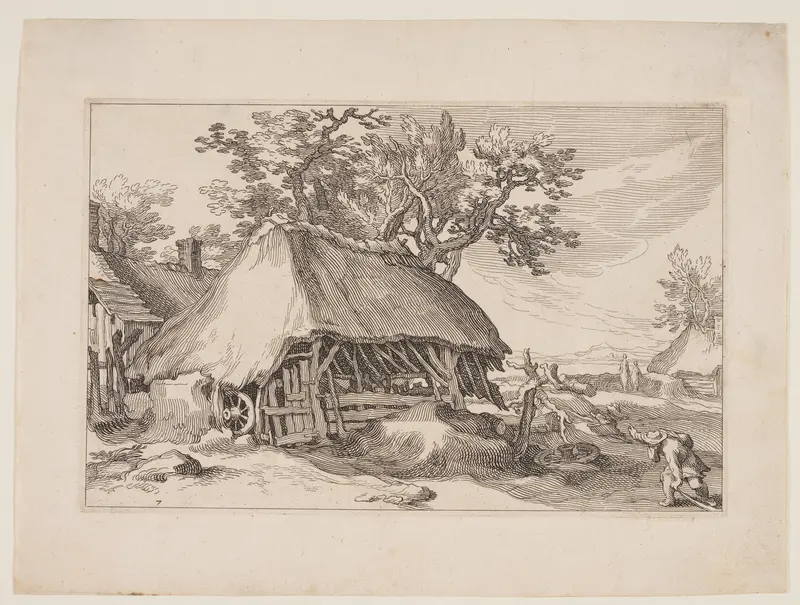 Plate 7, from Landscapes with Farmhouses Wall Art by Boetius Adams Bolswert - High-Resolution Digital Print