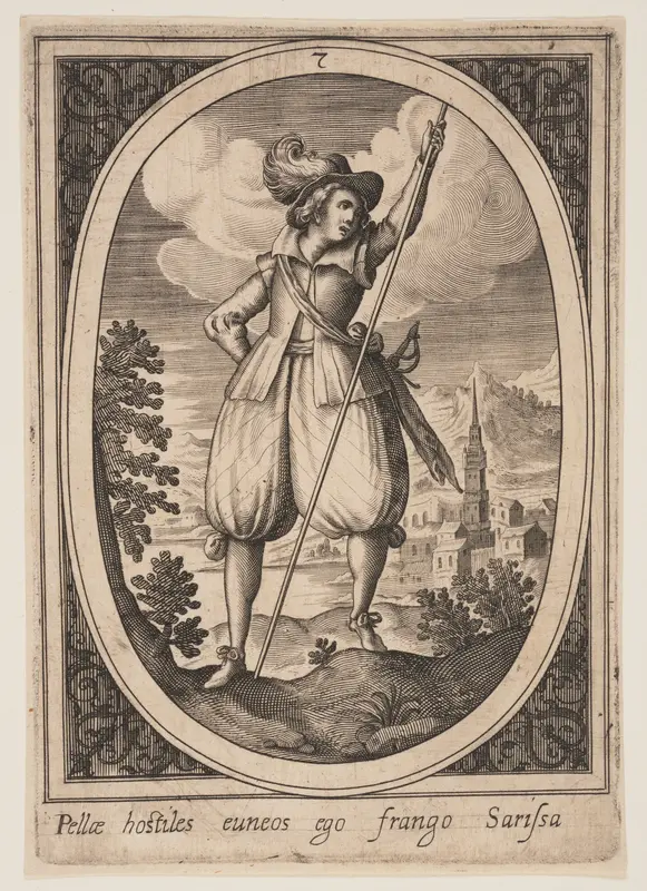 Plate 7 from Military Figures Wall Art by Heinrich Ulrich - High-Resolution Digital Print