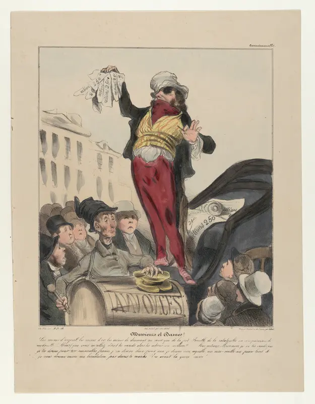 Plate 7: Ladies and gentlemen!, from 'Caricaturana,' published in Les Robert Macaires Wall Art by Honoré Daumier - High-Resolution Digital Print
