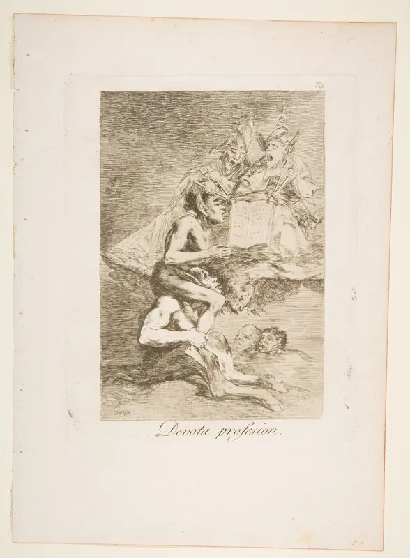 Plate 70 from "Los Caprichos": Devout Profession (Devota profesion) Wall Art by Goya (Francisco de Goya y Lucientes) - High-Resolution Digital Print