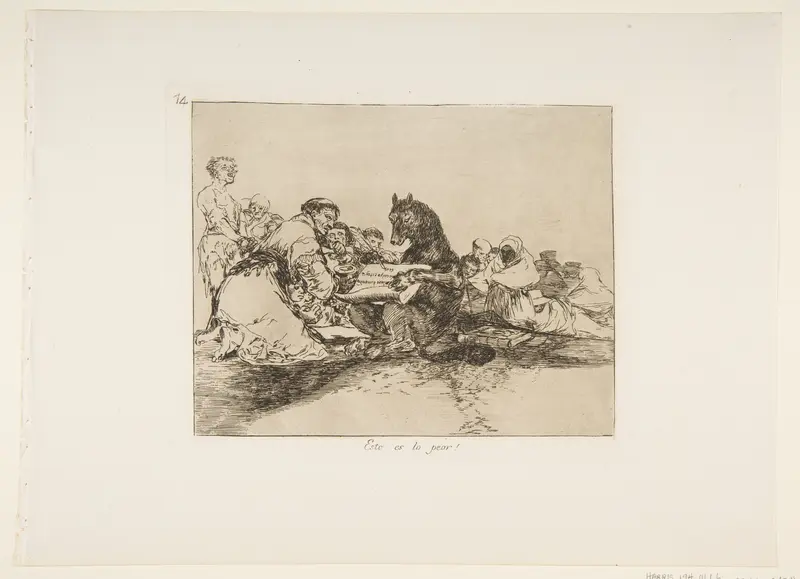 Plate 74 from "The Disasters of War" (Los Desastres de la Guerra): 'That is the worst of it!' (Esto es lo peor!) Wall Art by Goya (Francisco de Goya y Lucientes) - High-Resolution Digital Print
