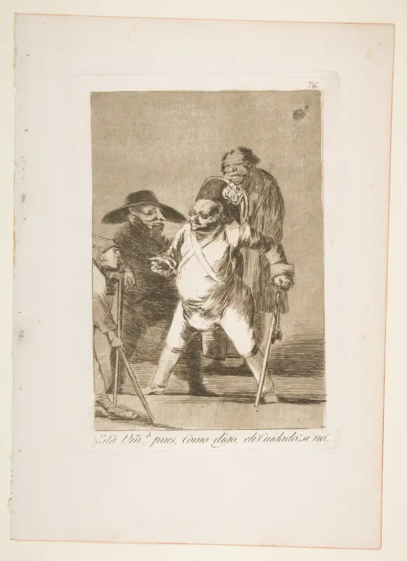 Plate 76 from "Los Caprichos": You understand?... well, as I say... eh! Look out! otherwise... (¿Està Umd...pues, Como digo..eh!  Cuidado! si no...) Wall Art by Goya (Francisco de Goya y Lucientes) - High-Resolution Digital Print