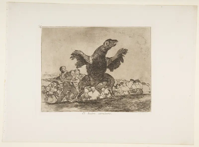 Plate 76 from "The Disasters of War" (Los Desastres de la Guerra): 'The carnivorous vulture' (El buitre carnívoro) Wall Art by Goya (Francisco de Goya y Lucientes) - High-Resolution Digital Print