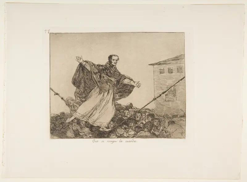 Plate 77 from "The Disasters of War" (Los Desastres de la Guerra): 'May the cord break' (Que se rompe la cuerda) Wall Art by Goya (Francisco de Goya y Lucientes) - High-Resolution Digital Print