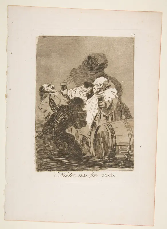 Plate 79 from "Los Caprichos": No one has seen us (Nadie nos ha visto) Wall Art by Goya (Francisco de Goya y Lucientes) - High-Resolution Digital Print