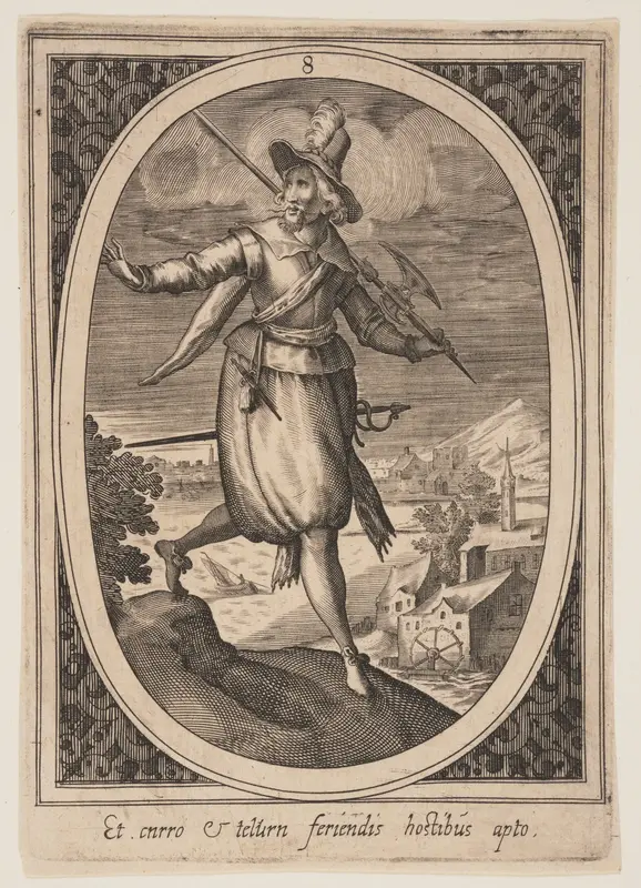 Plate 8 from Military Figures Wall Art by Heinrich Ulrich - High-Resolution Digital Print