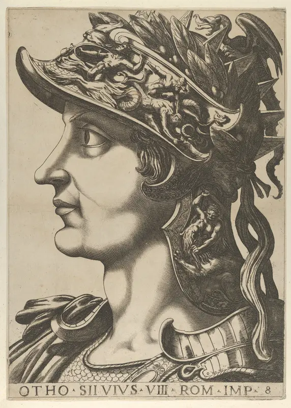 Plate 8: Otho in profile facing left, from "The Twelve Caesars" Wall Art by Anonymous - High-Resolution Digital Print