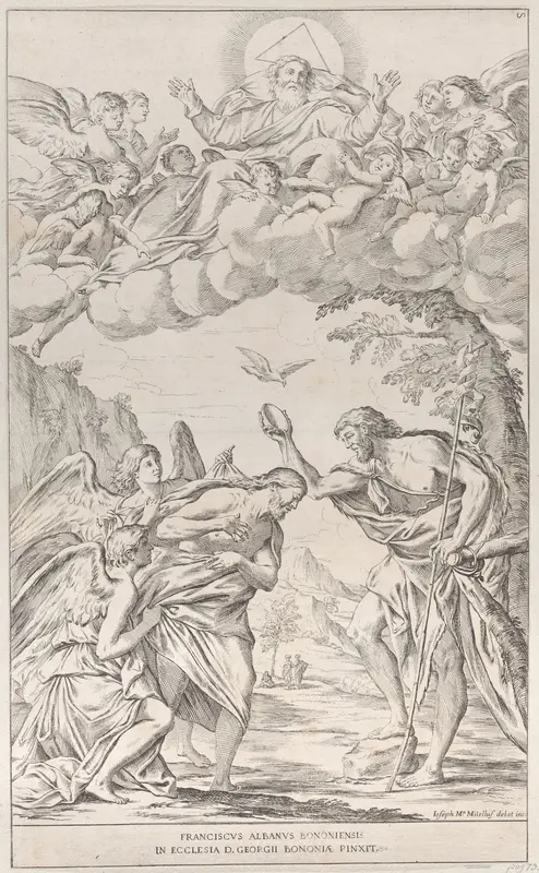 Plate 8: the Baptism of Christ Wall Art by Giuseppe Maria Mitelli - High-Resolution Digital Print