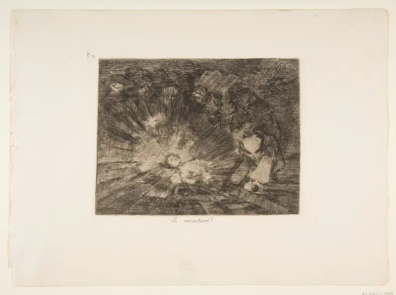 Plate 80 from "The Disasters of War" (Los Desastres de la Guerra): Will she rise again? (Si resucitará?) Wall Art by Goya (Francisco de Goya y Lucientes) - High-Resolution Digital Print