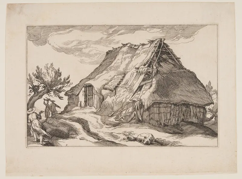 Plate 9, from Landscapes with Farmhouses Wall Art by Boetius Adams Bolswert - High-Resolution Digital Print
