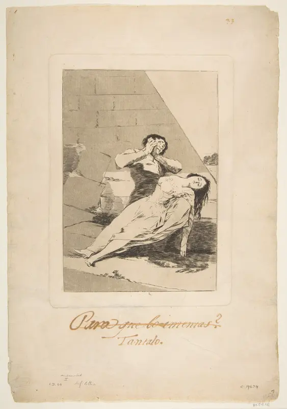 Plate 9: Tantalus (Tantalo), from "Los Caprichos"