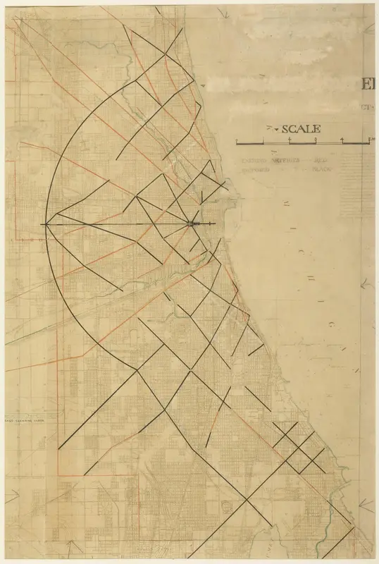 Plate 91 from The Plan of Chicago, Chicago, Proposed Diagonal Arteries Wall Art by Daniel Hudson Burnham - High-Resolution Digital Print