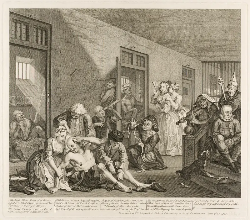 Plate Eight, from A Rake's Progress Wall Art by William Hogarth - High-Resolution Digital Print