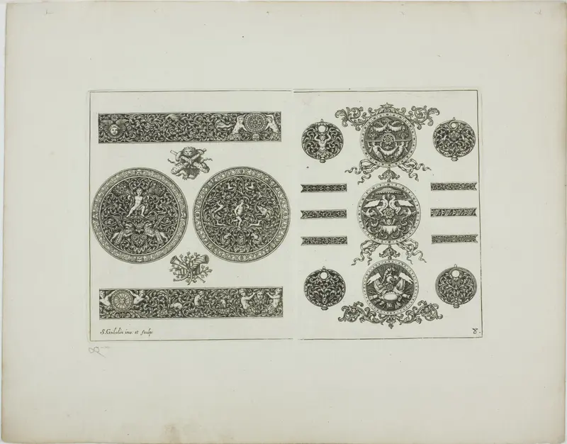 Plate Eight, from Book of Ornament Wall Art by Simon Gribelin, II - High-Resolution Digital Print