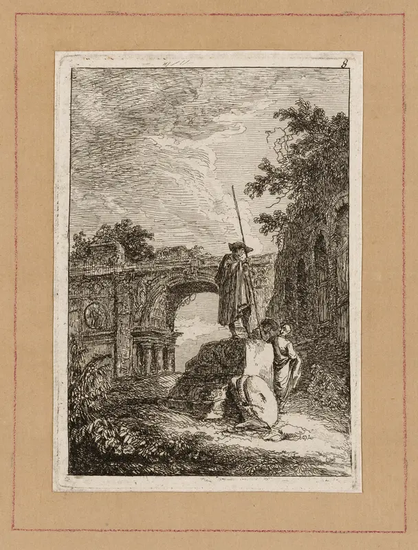 Plate Eight from Evenings in Rome Wall Art by Hubert Robert - High-Resolution Digital Print