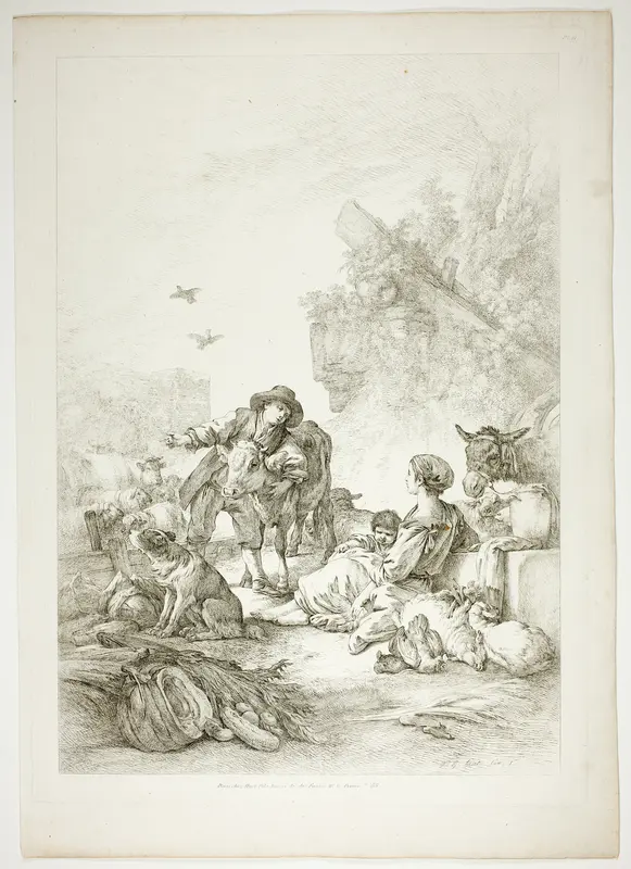 Plate Eleven of 38 from Oeuvres de J. B. Huet Wall Art by Jean Baptiste Huet - High-Resolution Digital Print