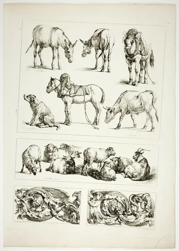 Plate fifteen of 38 from Oeuvres de J. B. Huet Wall Art by Jean Baptiste Huet - High-Resolution Digital Print