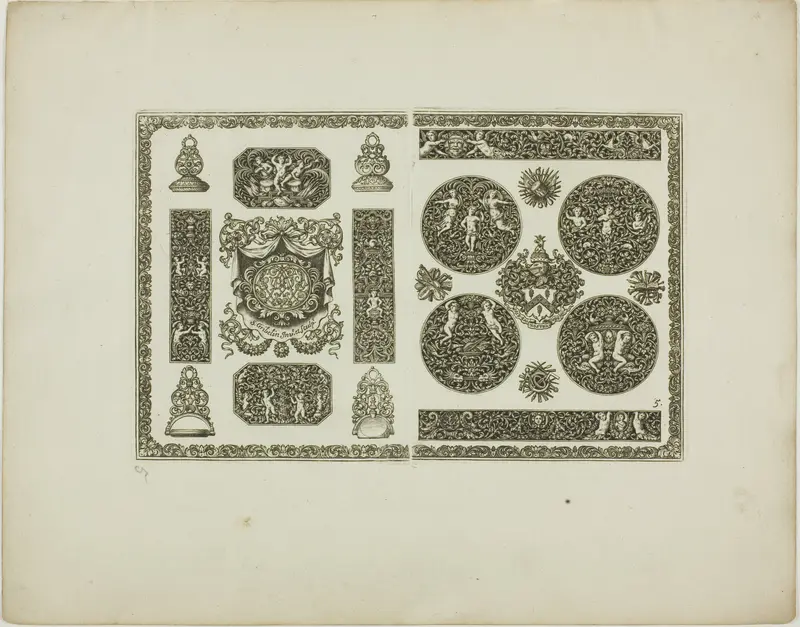 Plate Five, from Book of Ornament Wall Art by Simon Gribelin, II - High-Resolution Digital Print