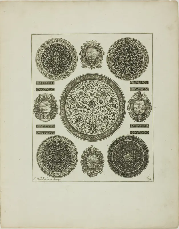 Plate Four, from Book of Ornament Wall Art by Simon Gribelin, II - High-Resolution Digital Print