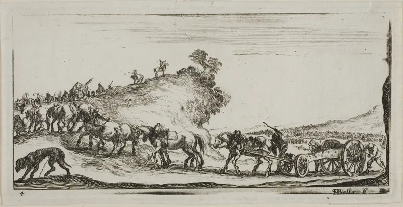 Plate Four from Drawings of Several Movements by Soldiers Wall Art by Stefano della Bella - High-Resolution Digital Print