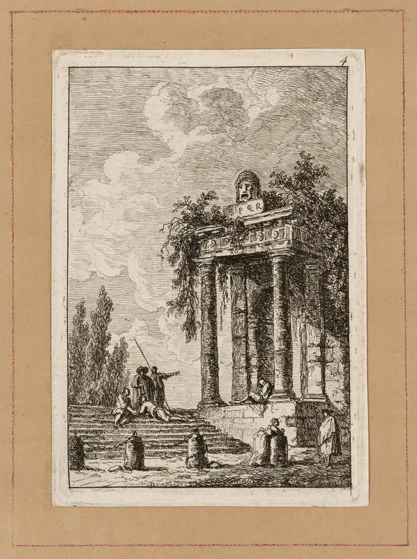 Plate Four from Evenings in Rome Wall Art by Hubert Robert - High-Resolution Digital Print