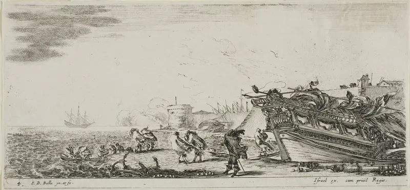 Plate Four from Various Embarkments Wall Art by Stefano della Bella - High-Resolution Digital Print