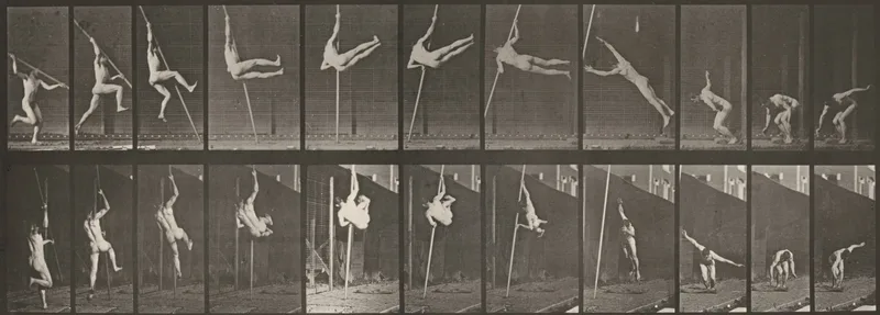 Plate Number 164. Jumping and pole-vaulting Wall Art by Eadweard Muybridge - High-Resolution Digital Print