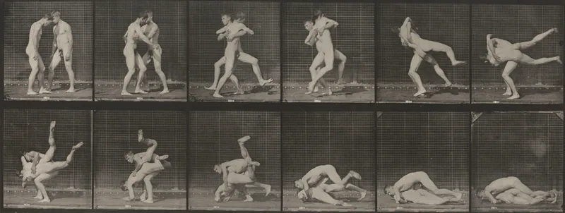 Plate Number 347. Wrestling, Graeco-Roman Wall Art by Eadweard Muybridge - High-Resolution Digital Print