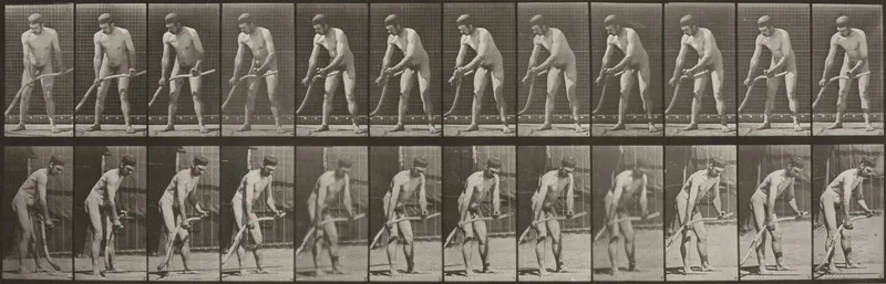 Plate Number 391. Farmer, mowing grass Wall Art by Eadweard Muybridge - High-Resolution Digital Print