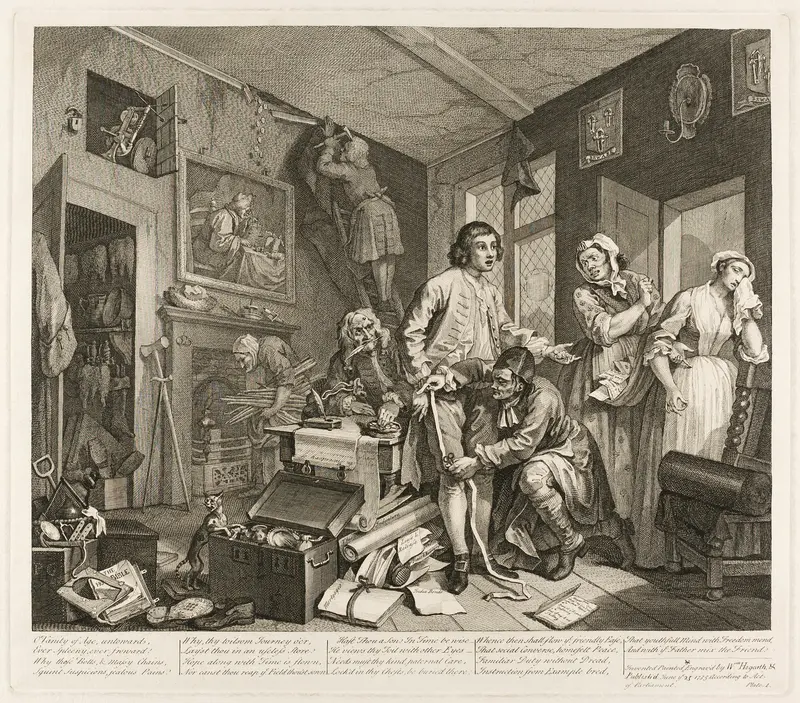 Plate One, from A Rake's Progress Wall Art by William Hogarth - High-Resolution Digital Print